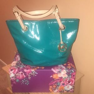 Teal Michael Kors tote